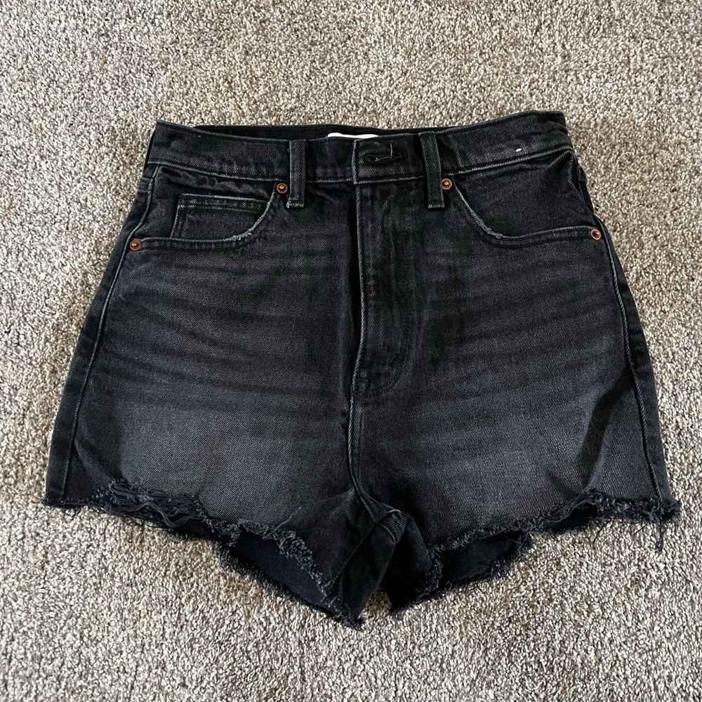 Abercrombie & Fitch Black High Waisted Jean Shorts